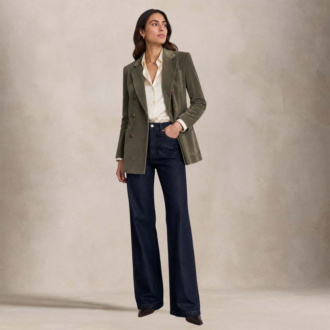 TAGLIATORE Giacca donna in velluto Najade Verde Grigio