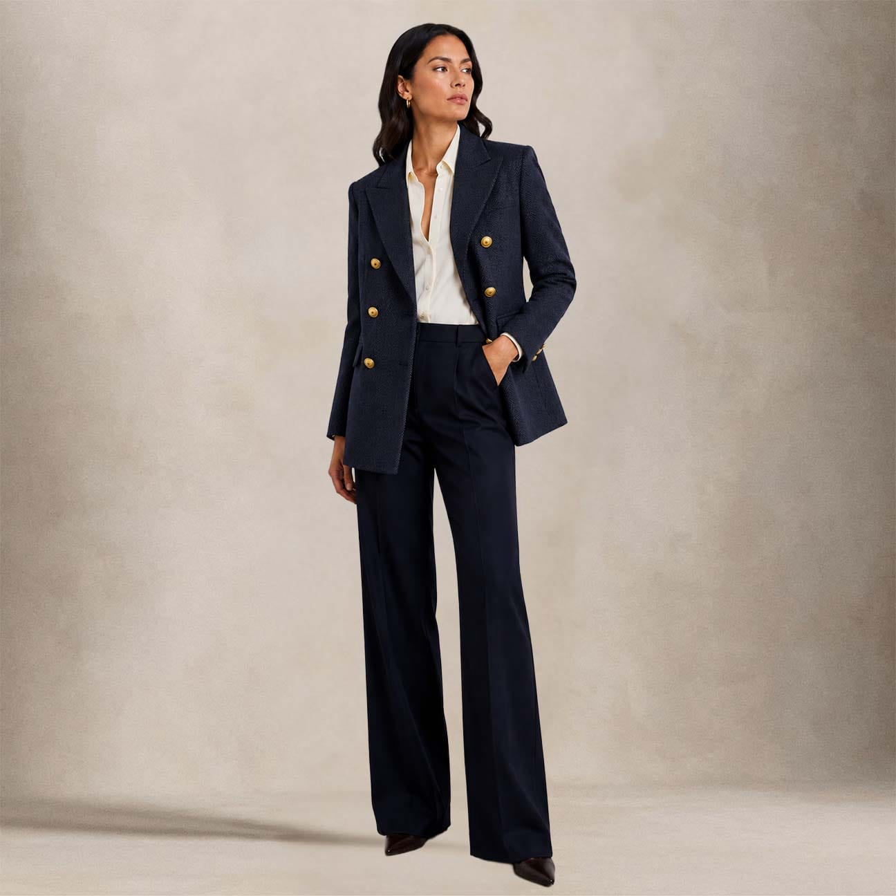 TAGLIATORE Giacca donna Parigi in herrigbone Blue Nero