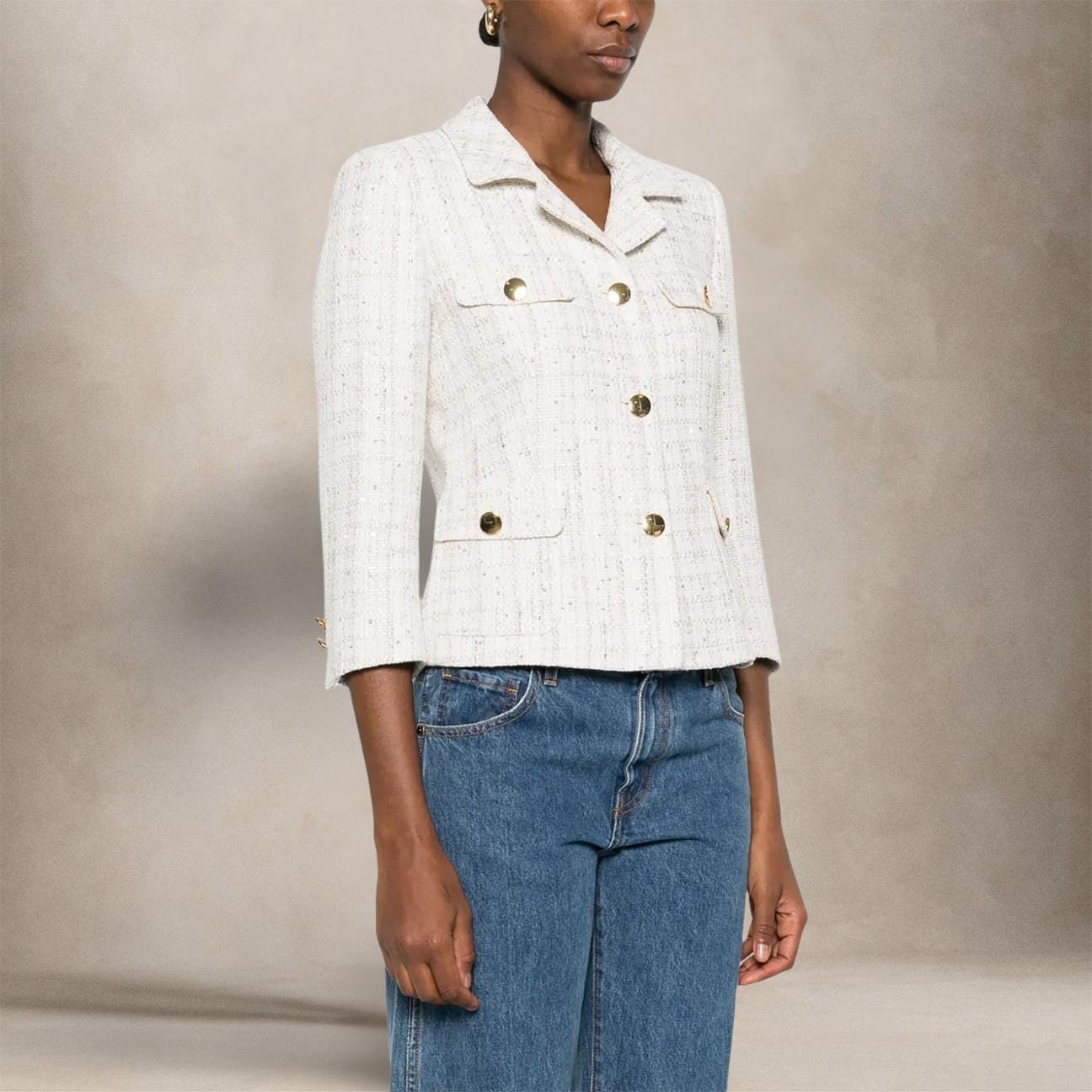 TAGLIATORE Giacchina donna in tweed Jewel Bianco