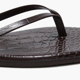 TKEES Sandali Square Toe Lily Croc Carob