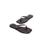 TKEES Sandali Square Toe Lily Croc Carob