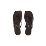 TKEES Sandali Square Toe Lily Croc Carob