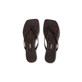 TKEES Sandali Square Toe Lily Croc Carob