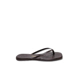 TKEES Sandali Square Toe Lily Croc Carob