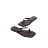 TKEES Sandali Square Toe Lily Croc Carob
