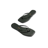 TKEES Sandali Square Toe Lily Croc Emerald