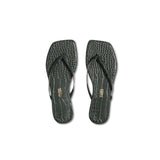TKEES Sandali Square Toe Lily Croc Emerald