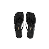 TKEES Sandali Square Toe Lily Croc Nero