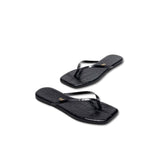 TKEES Sandali Square Toe Lily Croc Nero