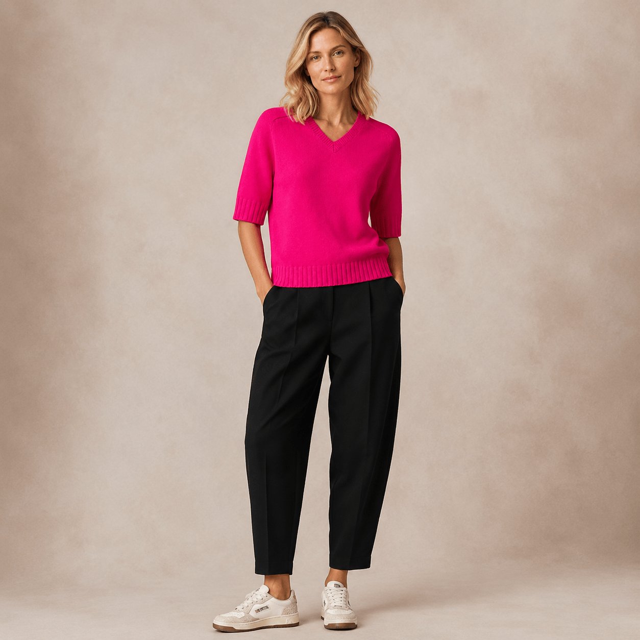 UNIVERSEL Maglia donna in cashmere Rosa Intenso