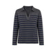 UNIVERSEL Polo donna in cashmere a righe Antracite e Blue