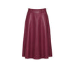 Gonna donna in ecopelle Rubino