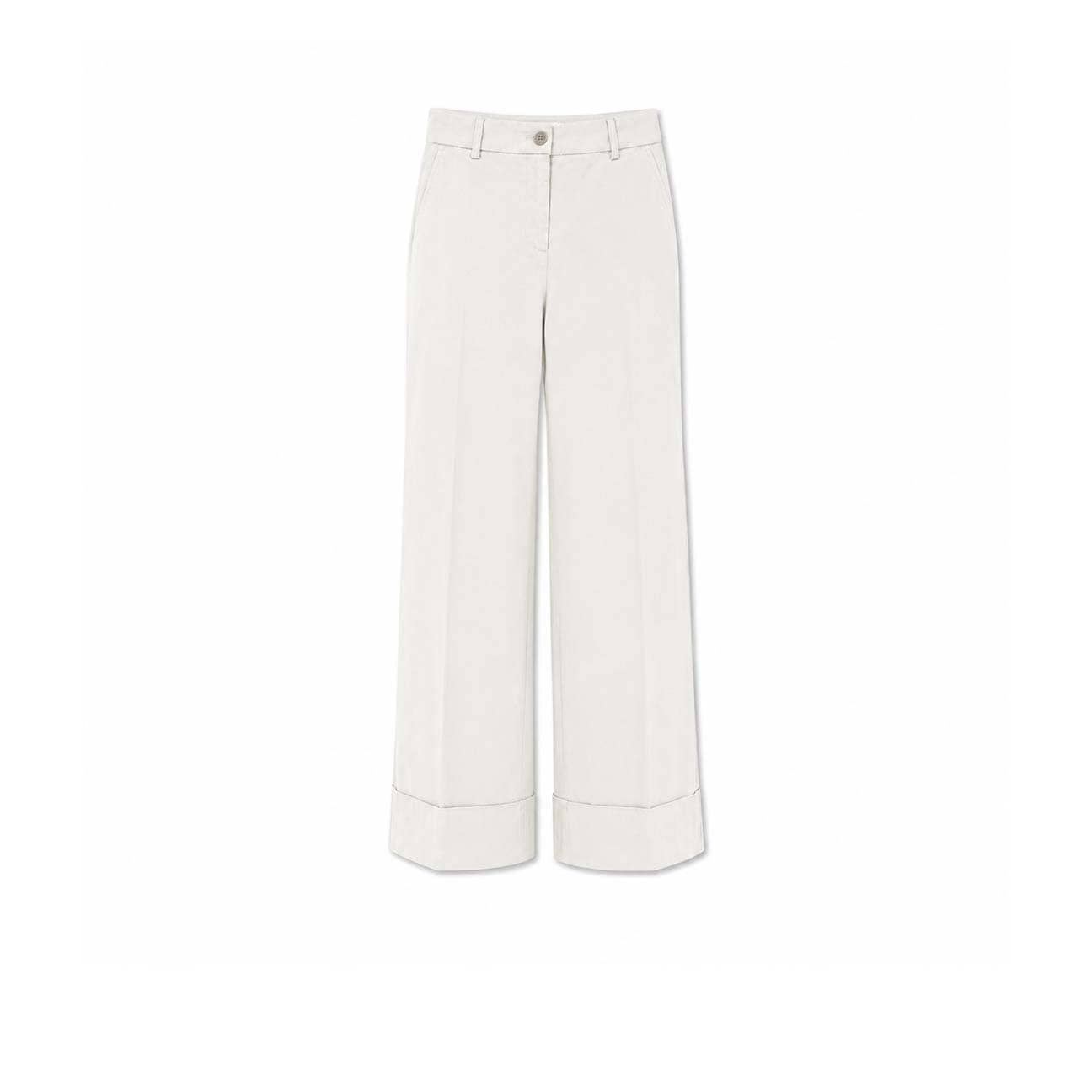 VIA MASINI 80 Pantalone donna in cotone dyed Gesso