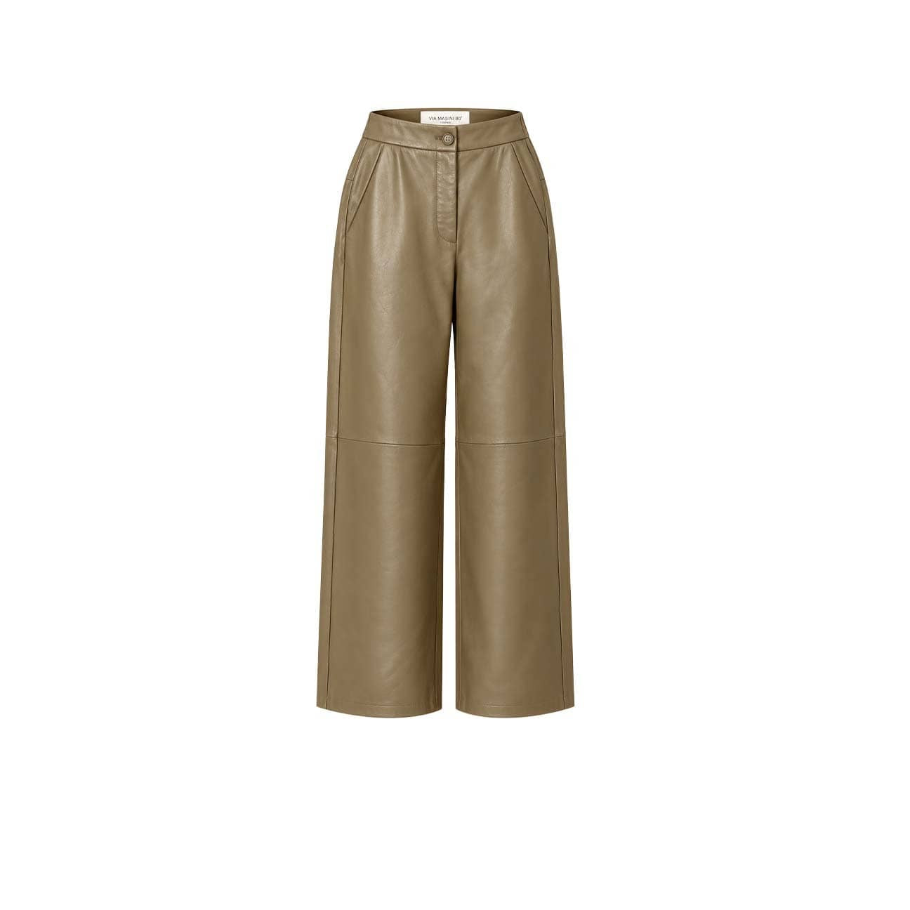 VIA MASINI 80 Pantalone donna in nappa Oliva