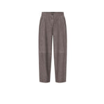 VIA MASINI 80 Pantalone donna in pelle scamosciata Carbone