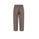 VIA MASINI 80 Pantalone donna in pelle scamosciata Carbone