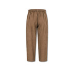 VIA MASINI 80 Pantalone donna in pelle scamosciata Oliva