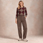 VIA MASINI 80 Pantalone in suede donna Moro