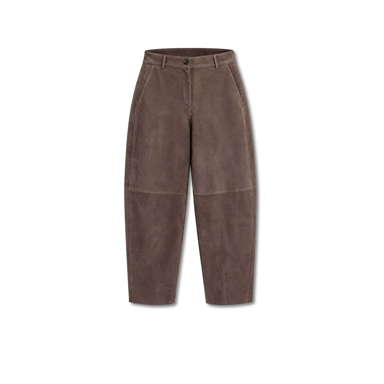 VIA MASINI 80 Pantalone in suede donna Moro