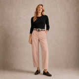 VIA MASINI 80 Pantalone in suede donna Visone