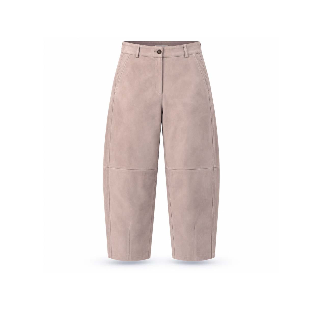 VIA MASINI 80 Pantalone in suede donna Visone