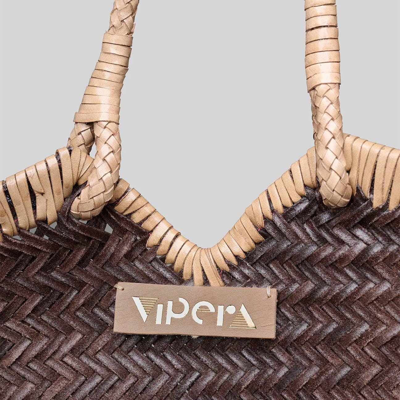 VIPERA Borsa Crudelia Bicolor Choco Taupe