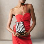 VIPERA Borsa donna Frida Stripes Nero Rosso