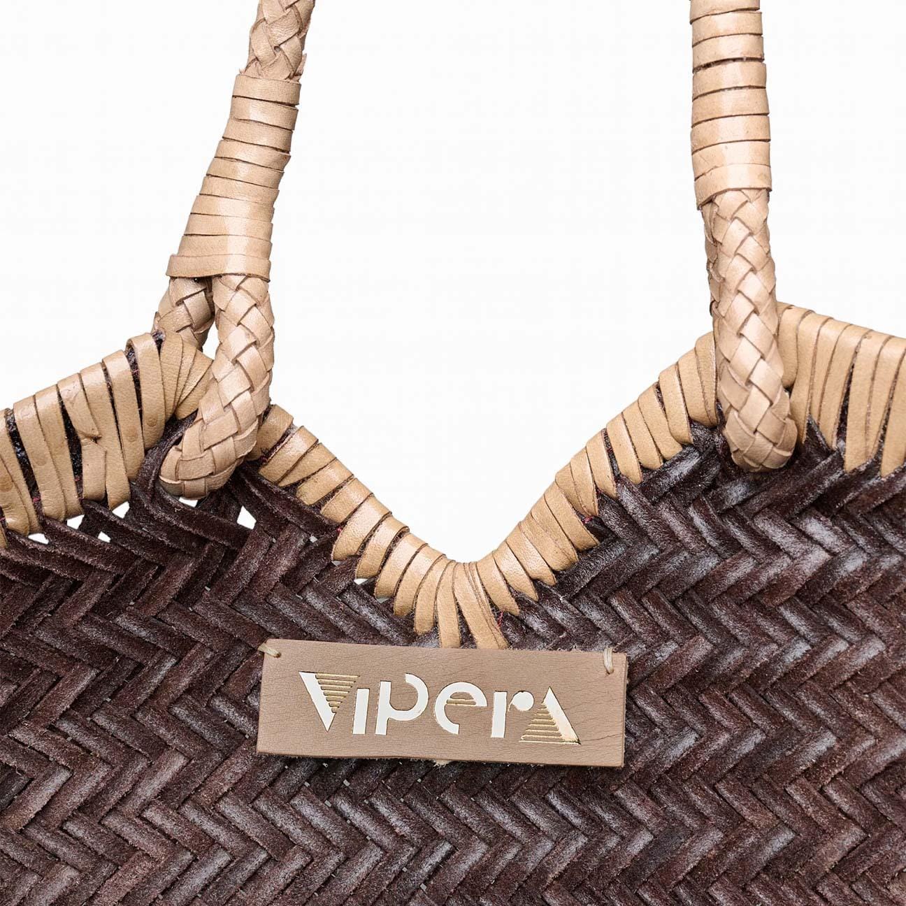 VIPERA Borsa donna Monet bicolor Choco Taupe
