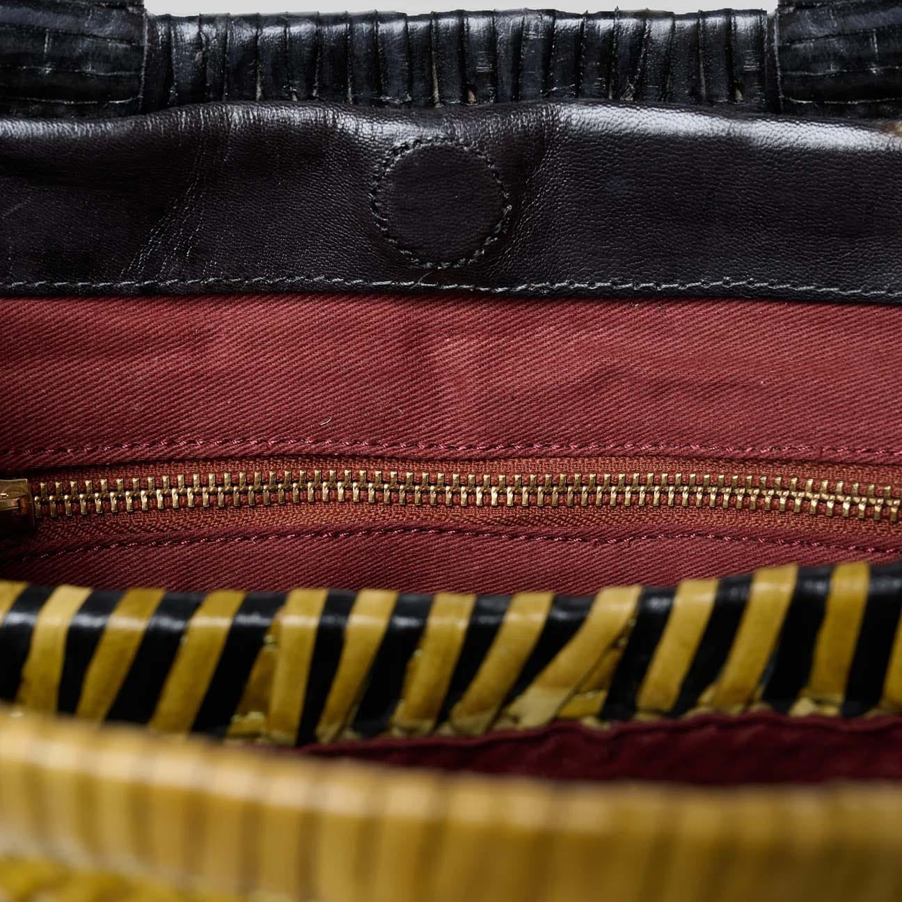 VIPERA Borsa donna Torno Subito Pied de Poule Asfalt Bamboo