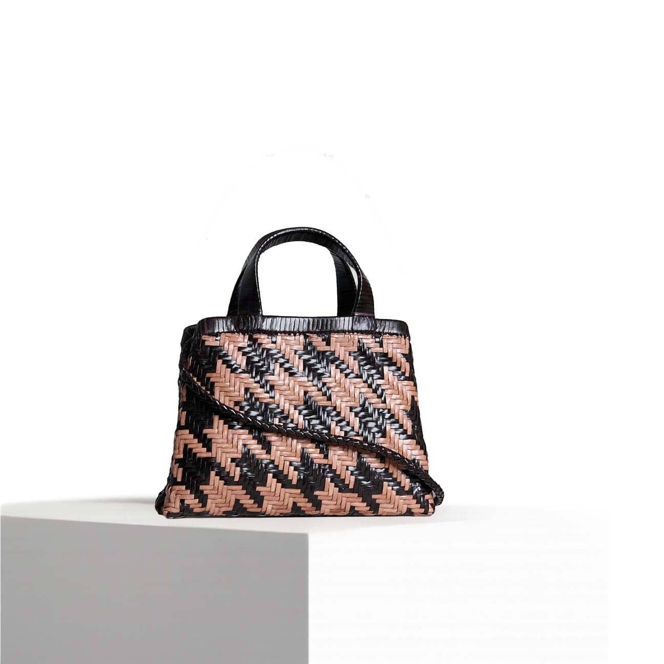 VIPERA Borsa donna Torno Subito Pied de Poule Rosa Marrone