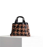 VIPERA Borsa donna Torno Subito Pied de Poule Rosa Marrone