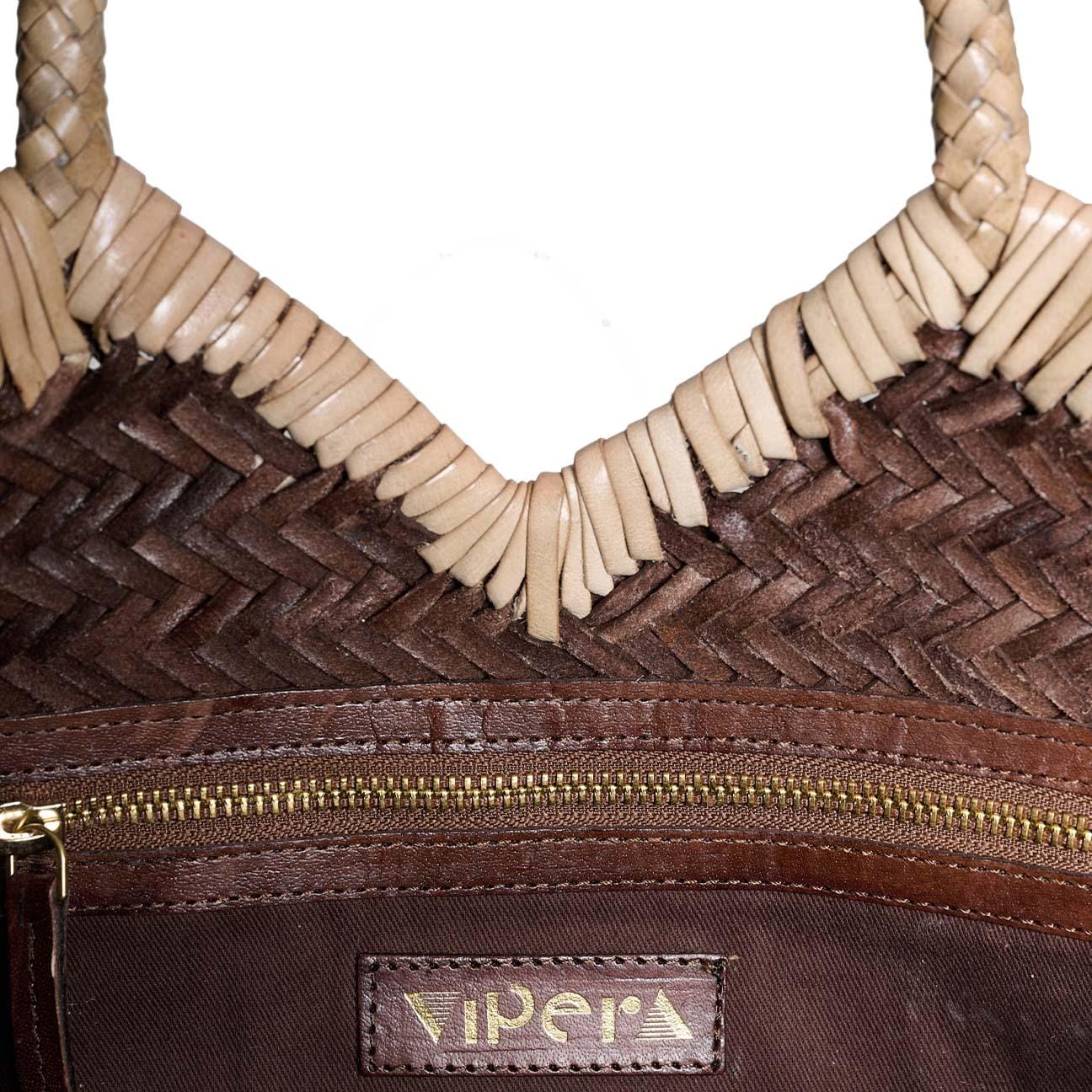 VIPERA Borsa Monet bicolor Choco e Taupe