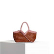 Handtasche zweifarbig Cognac und Rosa