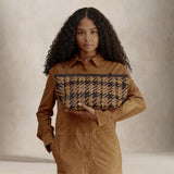 VIPERA Pouch Mondrian Madras Taupe Chocolate Gold