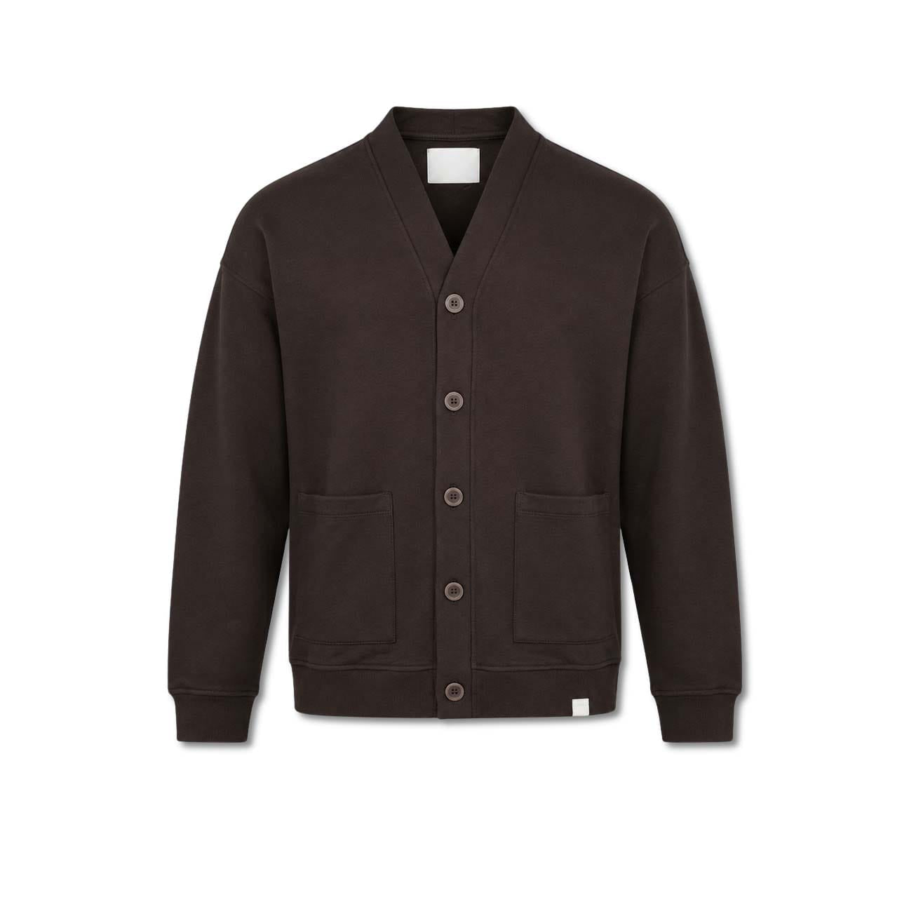 WOC Cardigan uomo in felpa Marrone