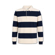 Polo Rugby uomo a Righe Blue e Panna