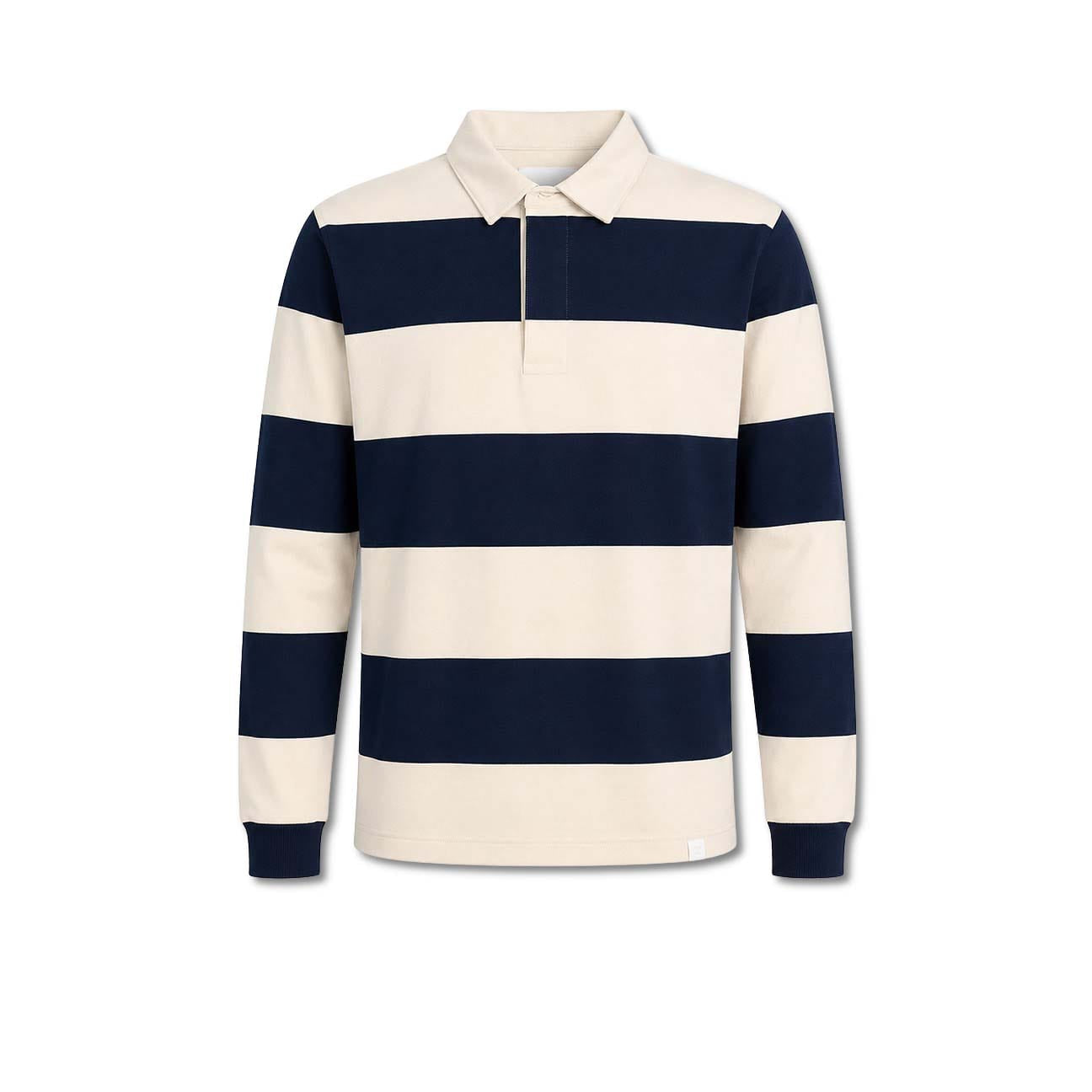 WOC Polo Rugby uomo a Righe Blue e Panna