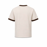 WOC T-Shirt uomo con bordo in contrast Avorio Marrone