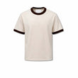 T-Shirt uomo con bordo in contrast Avorio Marrone