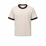 WOC T-Shirt uomo con bordo in contrast Avorio Marrone