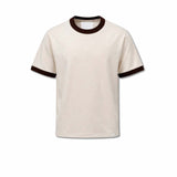 WOC T-Shirt uomo con bordo in contrast Avorio Marrone