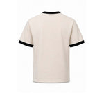 WOC T-Shirt uomo con bordo in contrast Avorio Nero