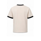 WOC T-Shirt uomo con bordo in contrast Avorio Nero