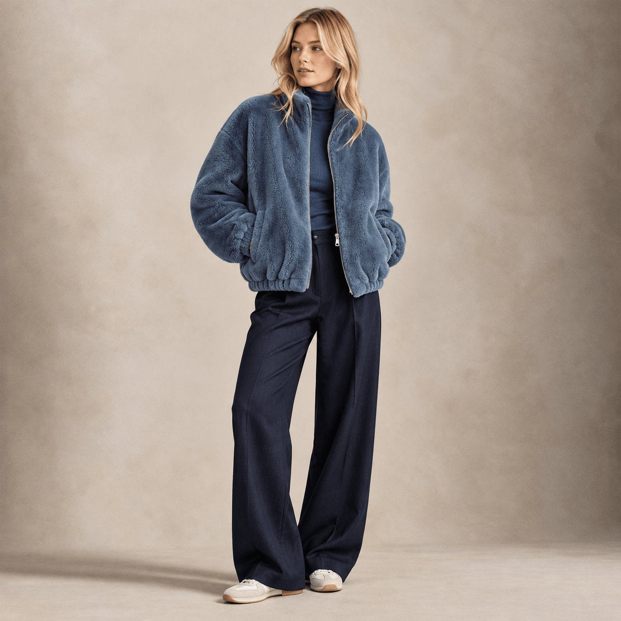 ZOE PARIS Bomber donna in ecofur Carta da Zucchero