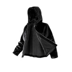 ZOE PARIS Giacca donna in eco-pelliccia con cappuccio e zip Nero