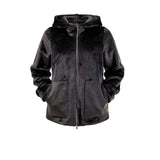 ZOE PARIS Giacca donna in eco-pelliccia con cappuccio e zip Nero