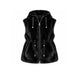 ZOE PARIS Gilet donna in ecofur con cappuccio Nero