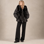 ZOE PARIS Piumino donna con ecofur Nero