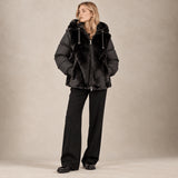 ZOE PARIS Piumino donna con ecofur Nero