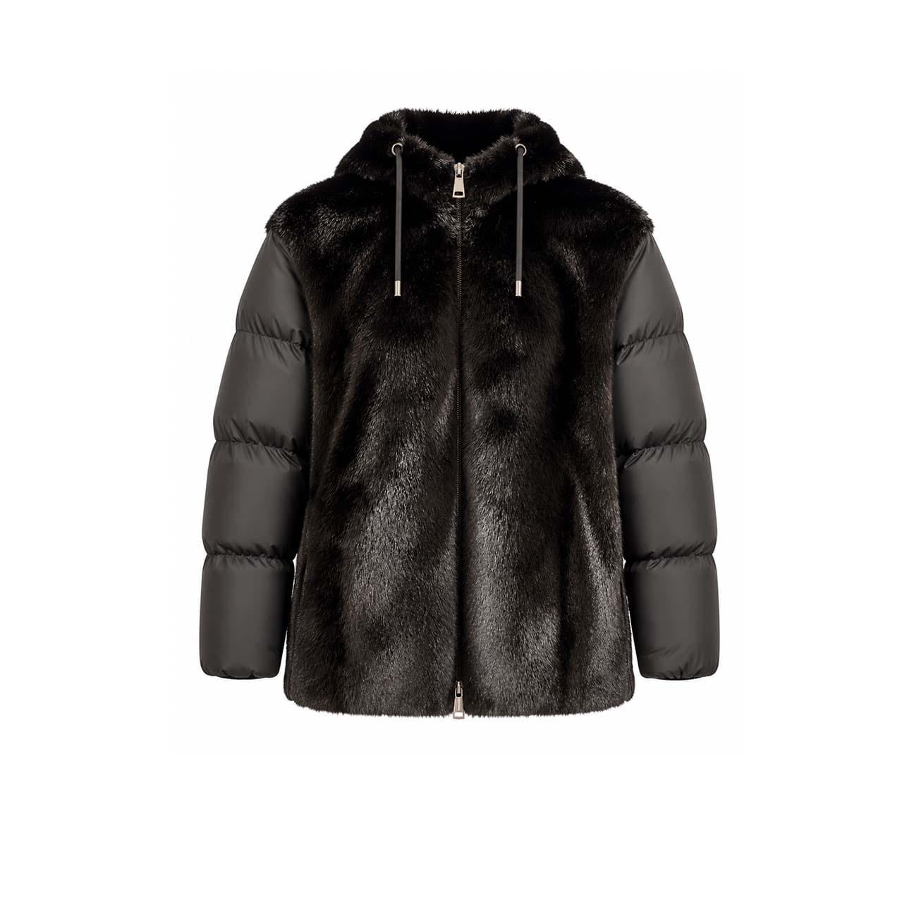 ZOE PARIS Piumino donna con ecofur Nero